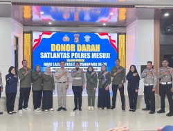 Sambut HUT ke-70 Lalu Lintas Bhayangkara, Polres Mesuji Menggelar Bhakti Sosial Donor Darah