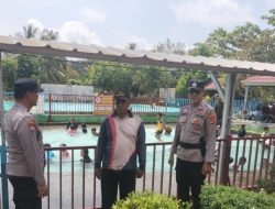 AMANKAN OBJEK WISATA, ANGGOTA POLSEK WAY SERDANG LAKUKAN PENGAMANAN DI ALUN-ALUN DESA HADI MULYO